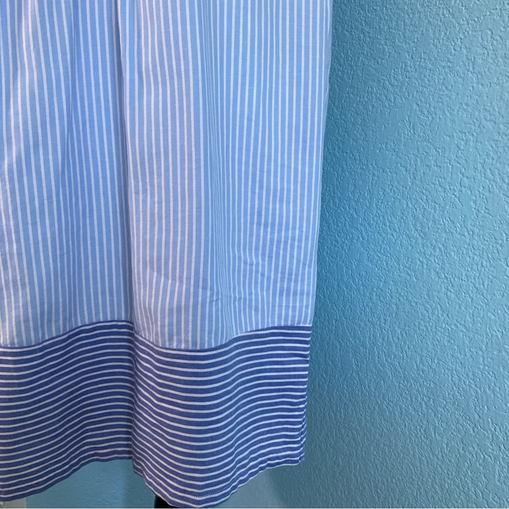 LOFT blue & white striped henley shift dress NWOT Sz. PS [c] - Picture 5 of 10